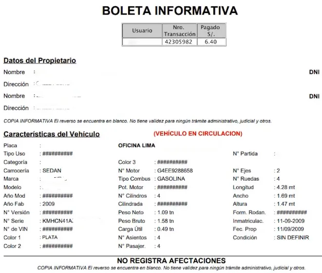 boleta informativa SUNARP