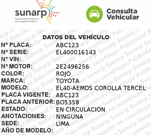 SUNARP por placa